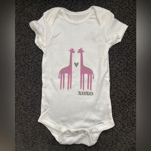 Handmade Valentine baby onsie